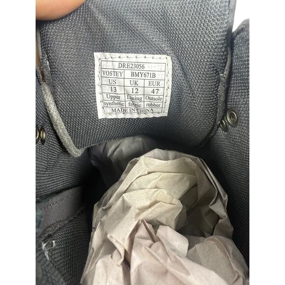 Vostey Men’s Boots Gray Boots for Men 13 Casual Boots Motorcycle Combat Ankle - Picture 4 of 5